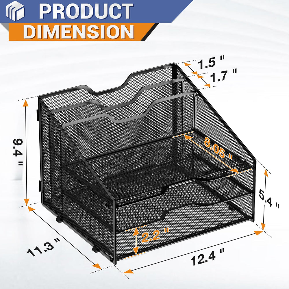 Gawerk close-up of horizontal tray showing sturdy mesh and easy access benefit