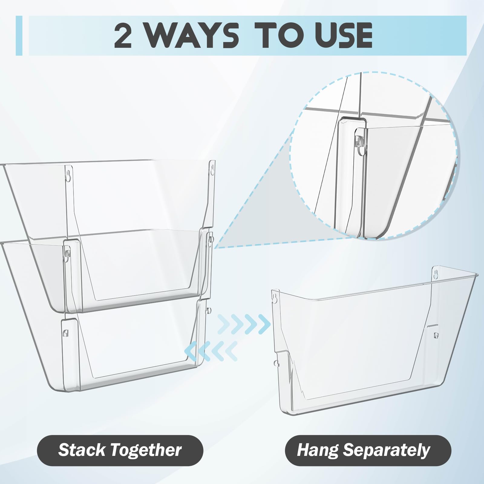 Gawerk mounted in office setting demonstrates space-saving wall organization