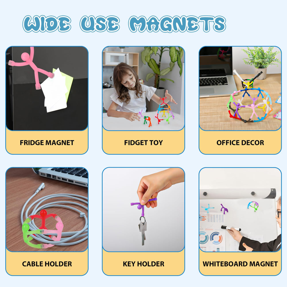 GBYMIUY magnets on a playroom board encouraging creative storytelling play