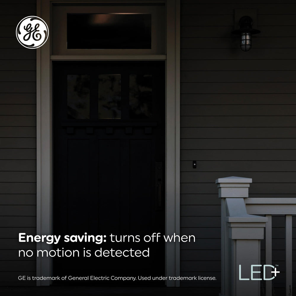 GE PAR38 illuminating a driveway at night demonstrating long-range detection and brightness