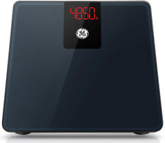GE bathroom scale front view showing design and stability benefits