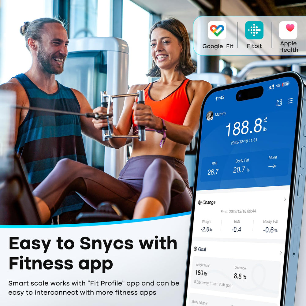 GE smart scale next to shoe to show 11.8-inch size for comfortable two-foot stance