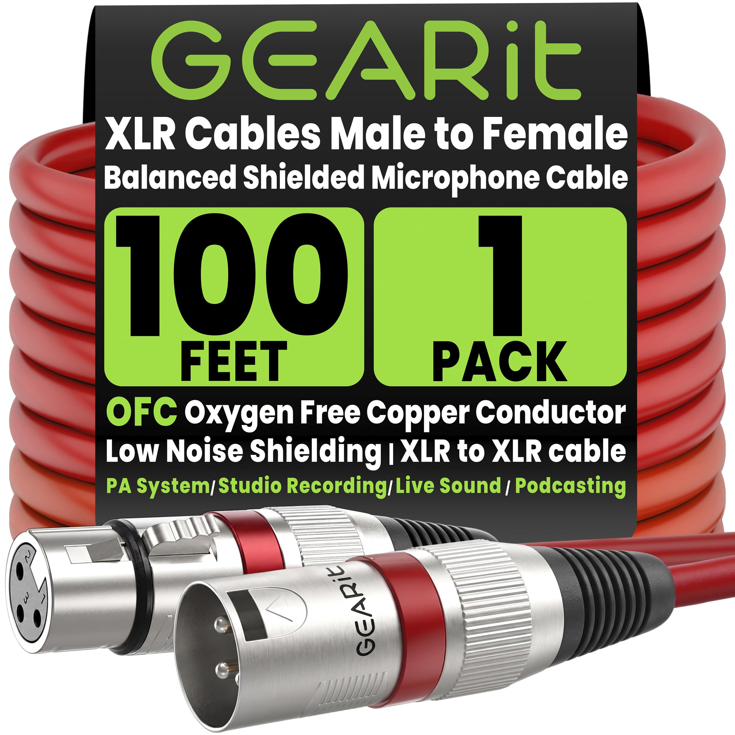 GEARit front view of XLR connectors showing secure connections and reliability