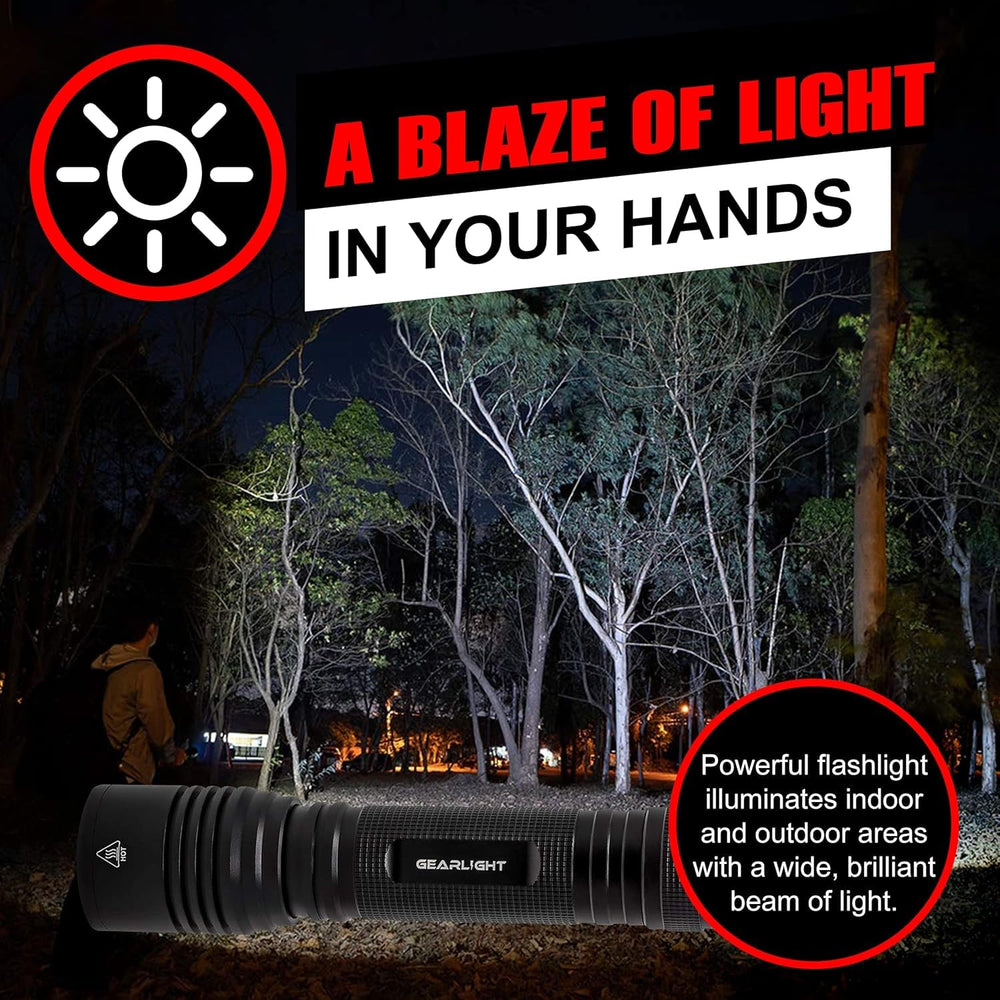 GearLight beam reaching distance illustrating long-range visibility benefit