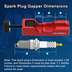 GEAROLL gapping tool clamped on spark plug demonstrating secure grip benefit