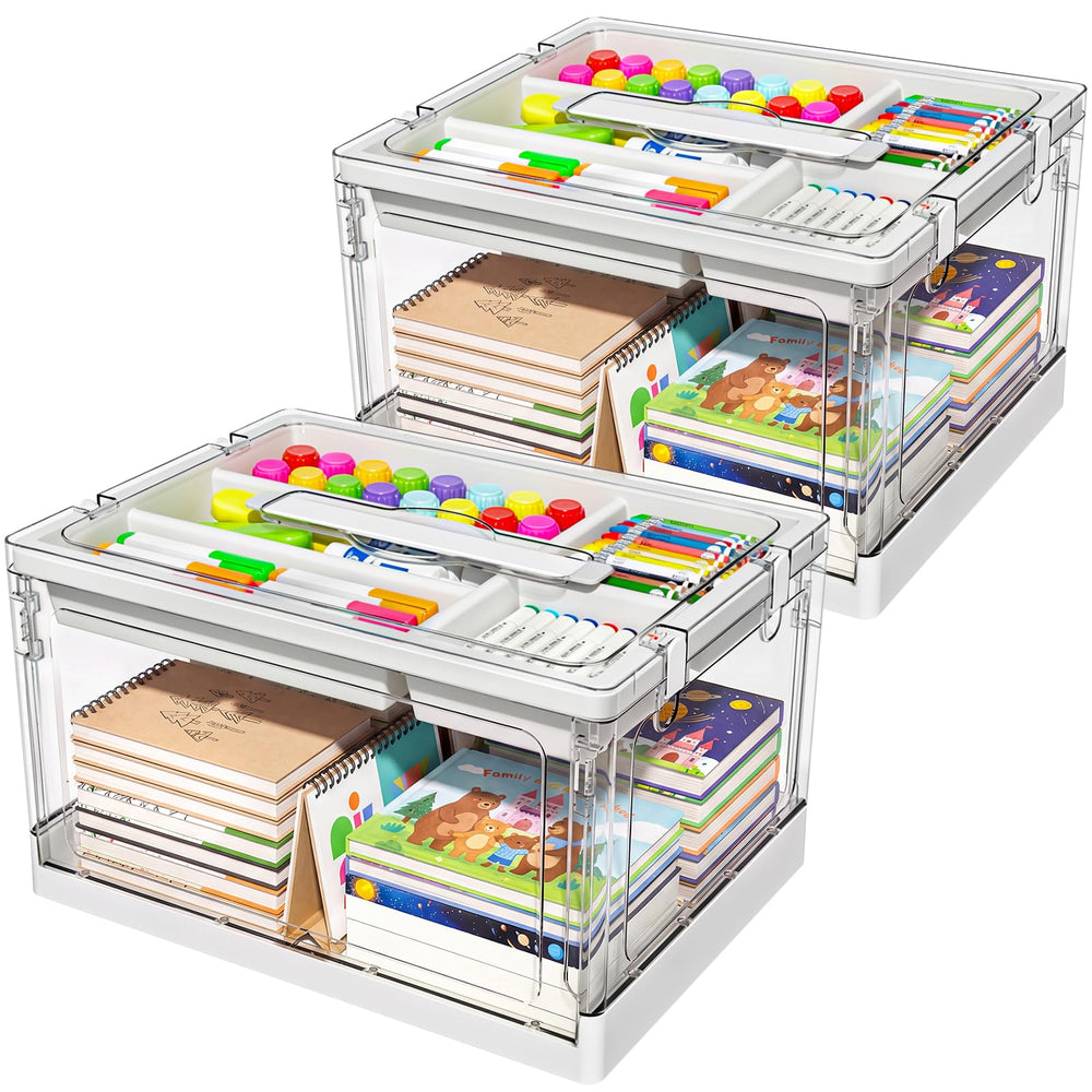 GeeBom front view clear organizer showing contents for quick identification