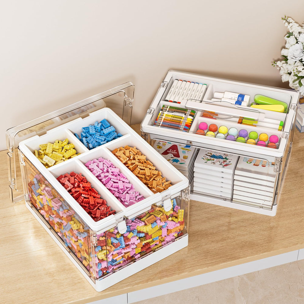 GeeBom top close-up of the divided tray organizing small craft parts