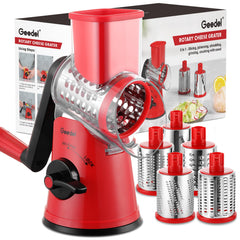 Geedel rotary grater front view showing compact, versatile design for quick prep