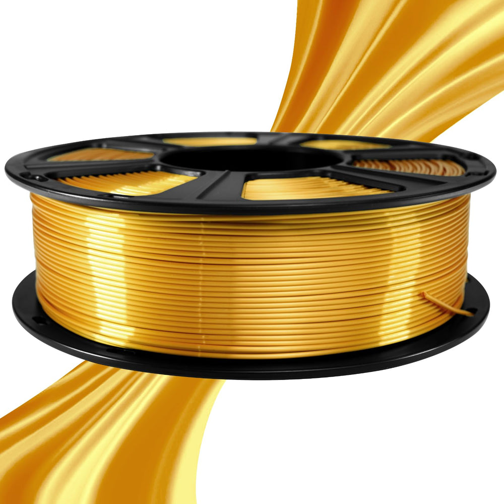 Geeetech silk PLA printed statue in gold displaying high sheen and fine detail