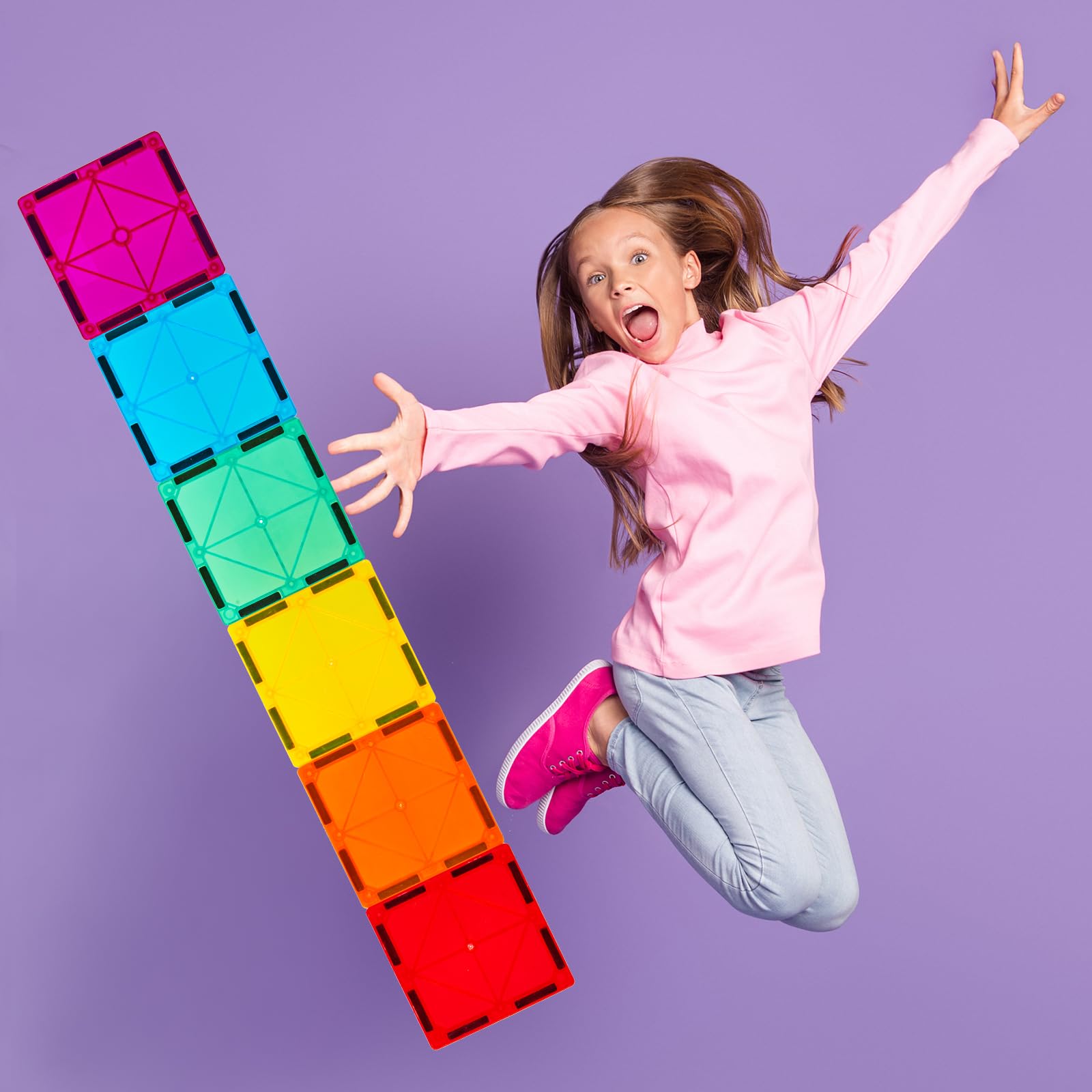 Array of Gemmicc tiles showing vibrant color variety for learning