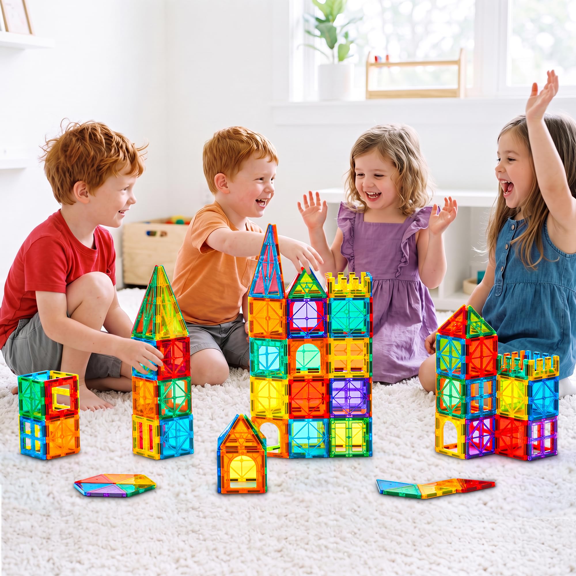 Child holding Gemmicc tiles to show scale and easy handling