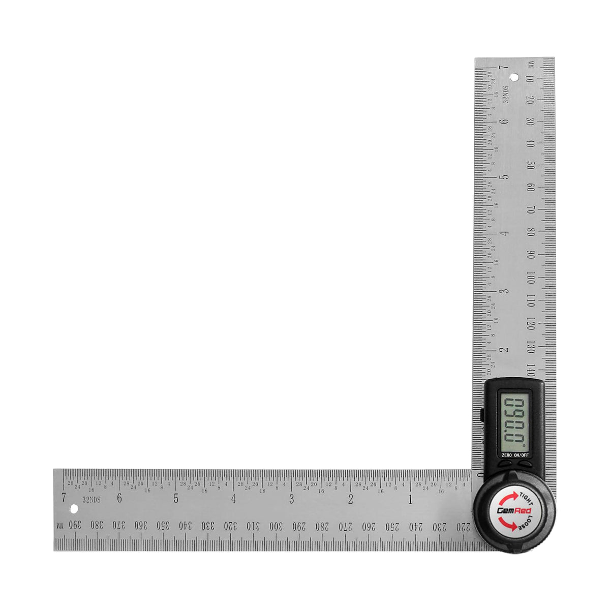 GemRed front view of digital angle finder showing compact design and durability