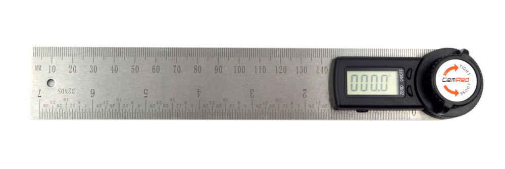 GemRed close-up of stainless-steel ruler surface highlighting corrosion resistance