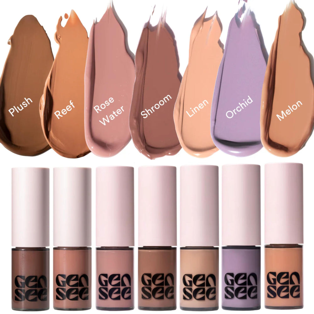 Gen See size comparison next to finger showing compact travel-friendly benefit