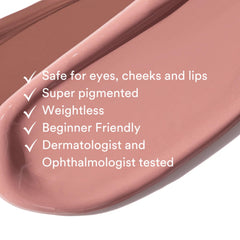 Gen See texture swatch on skin showing smooth matte finish benefit of blendability
