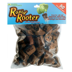 General Hydroponics front view of 50 plug bag showing product and quantity benefit