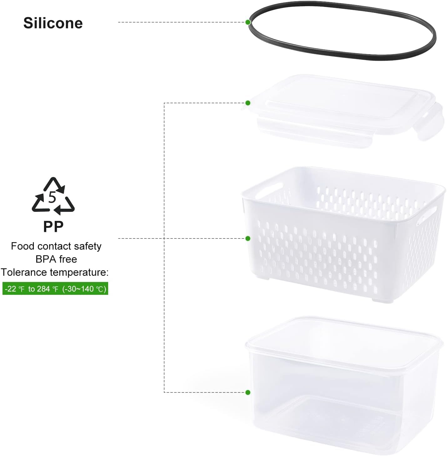 Generic label close-up showing capacity markings to help choose the right container quickly