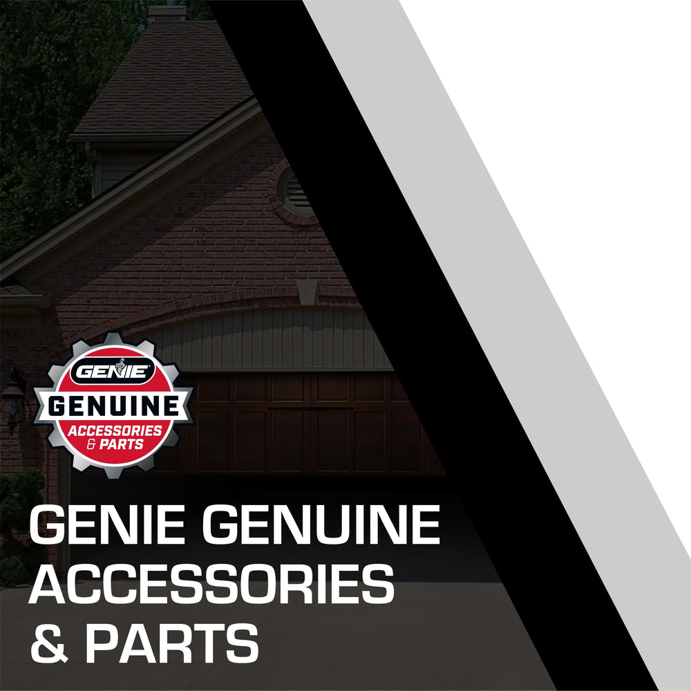 Genie remote clipped to car visor demonstrating quick reach and safety