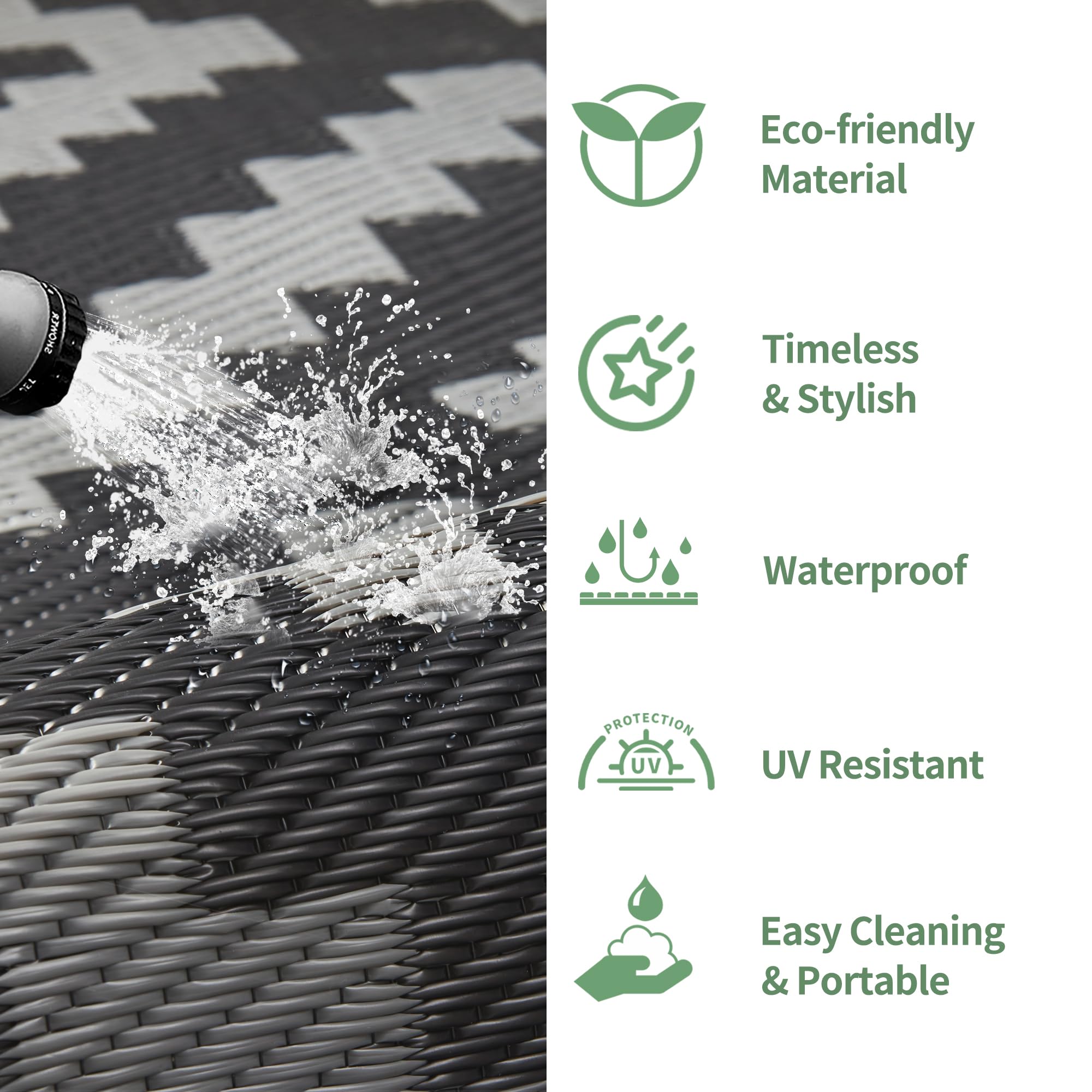 GENIMO rolled rug in carry bag emphasizes portability for RVs and trips
