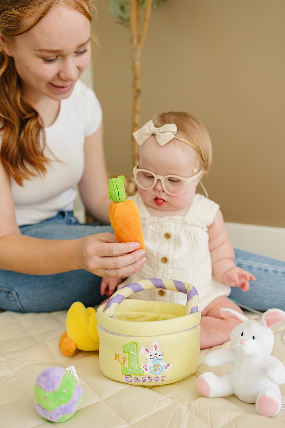 Genius Baby Toys close-up of carrot showing crinkle fabric for sensory touch