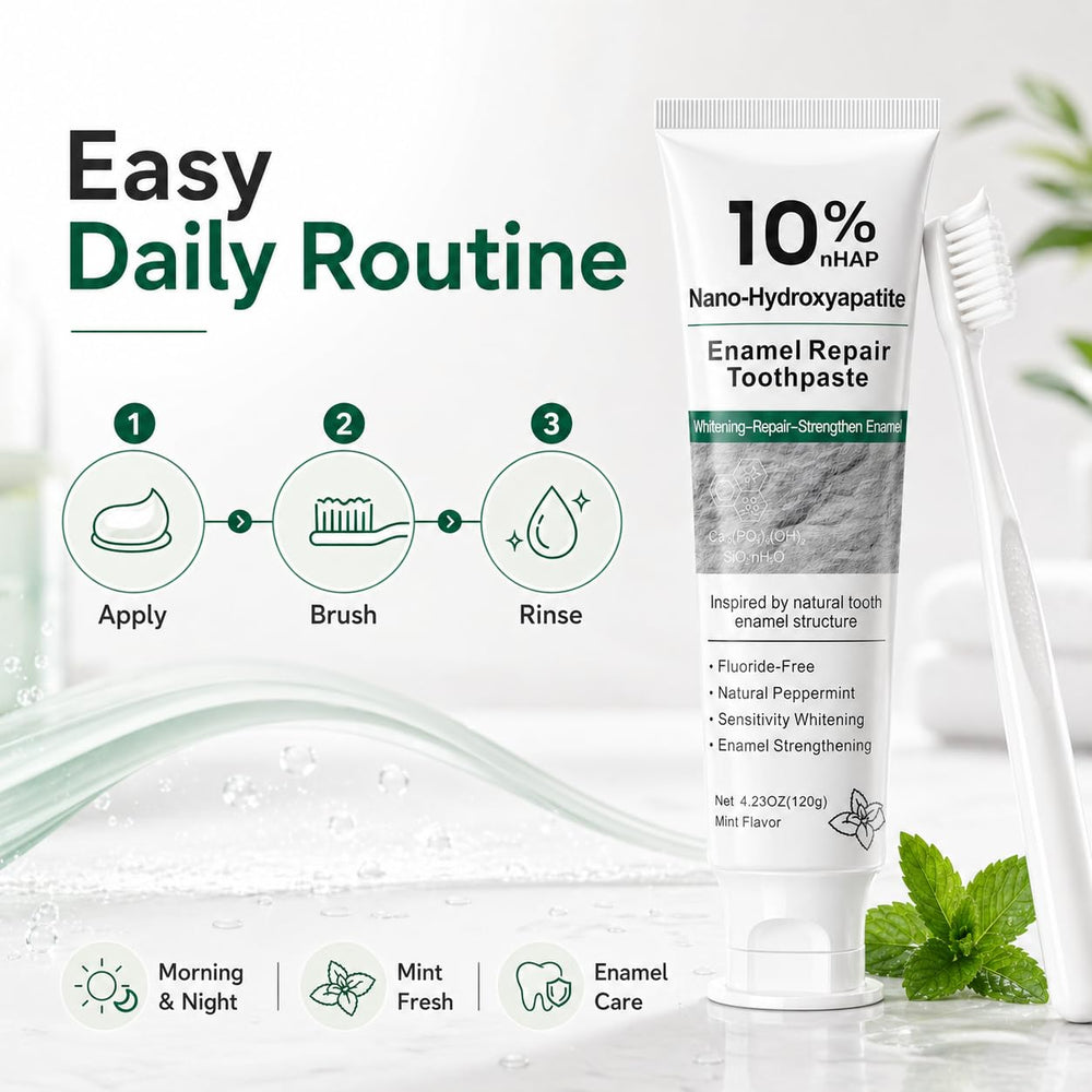 Genvyne toothpaste on toothbrush demonstrating gentle application