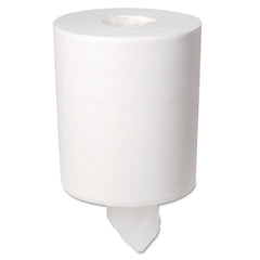 Georgia‑Pacific dispenser mounted vertically saving space in tight areas