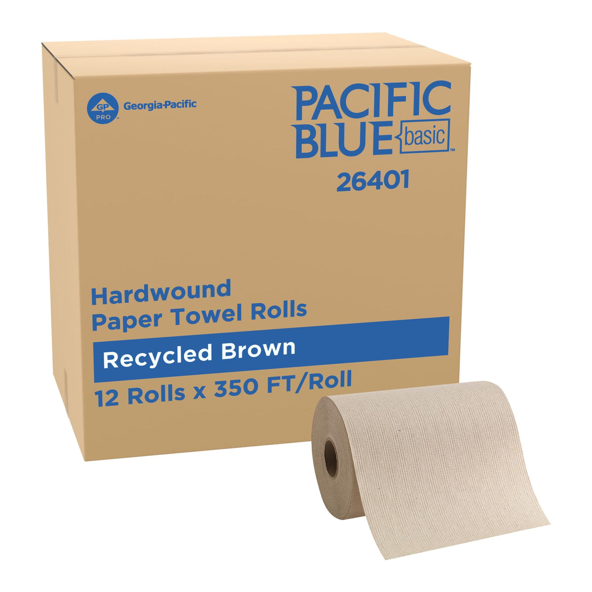 Georgia-Pacific front packaging showing Pacific Blue Basic case benefits