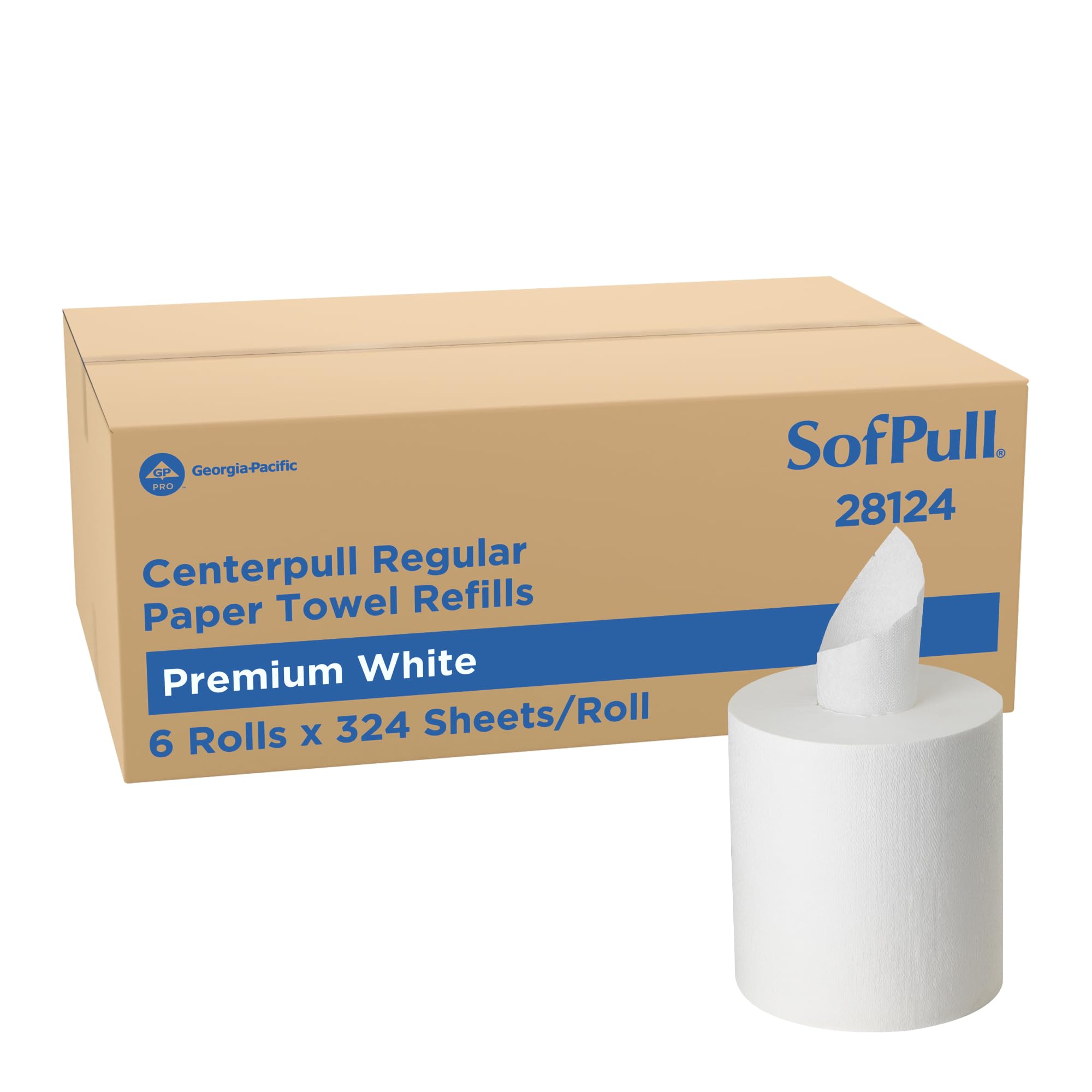 Georgia‑Pacific front packaging showing product and case count benefits