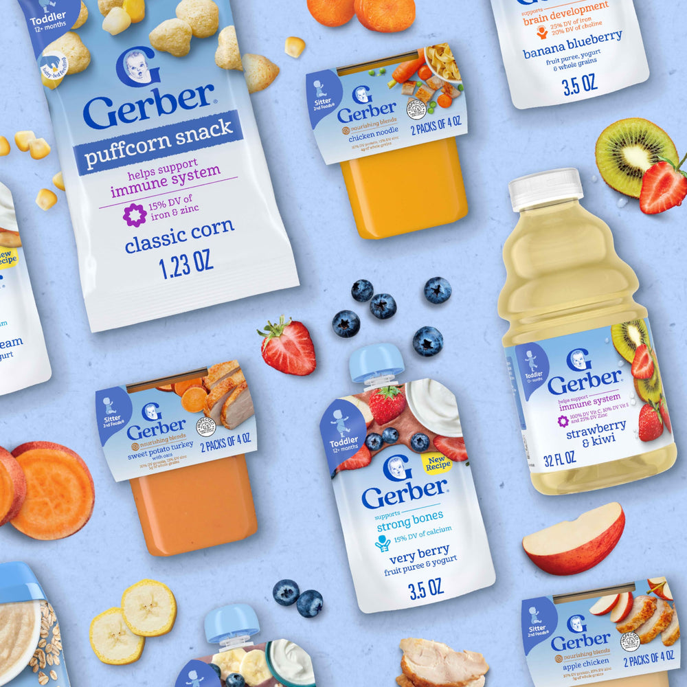 Gerber nutrition label close-up showing iron and vitamin details