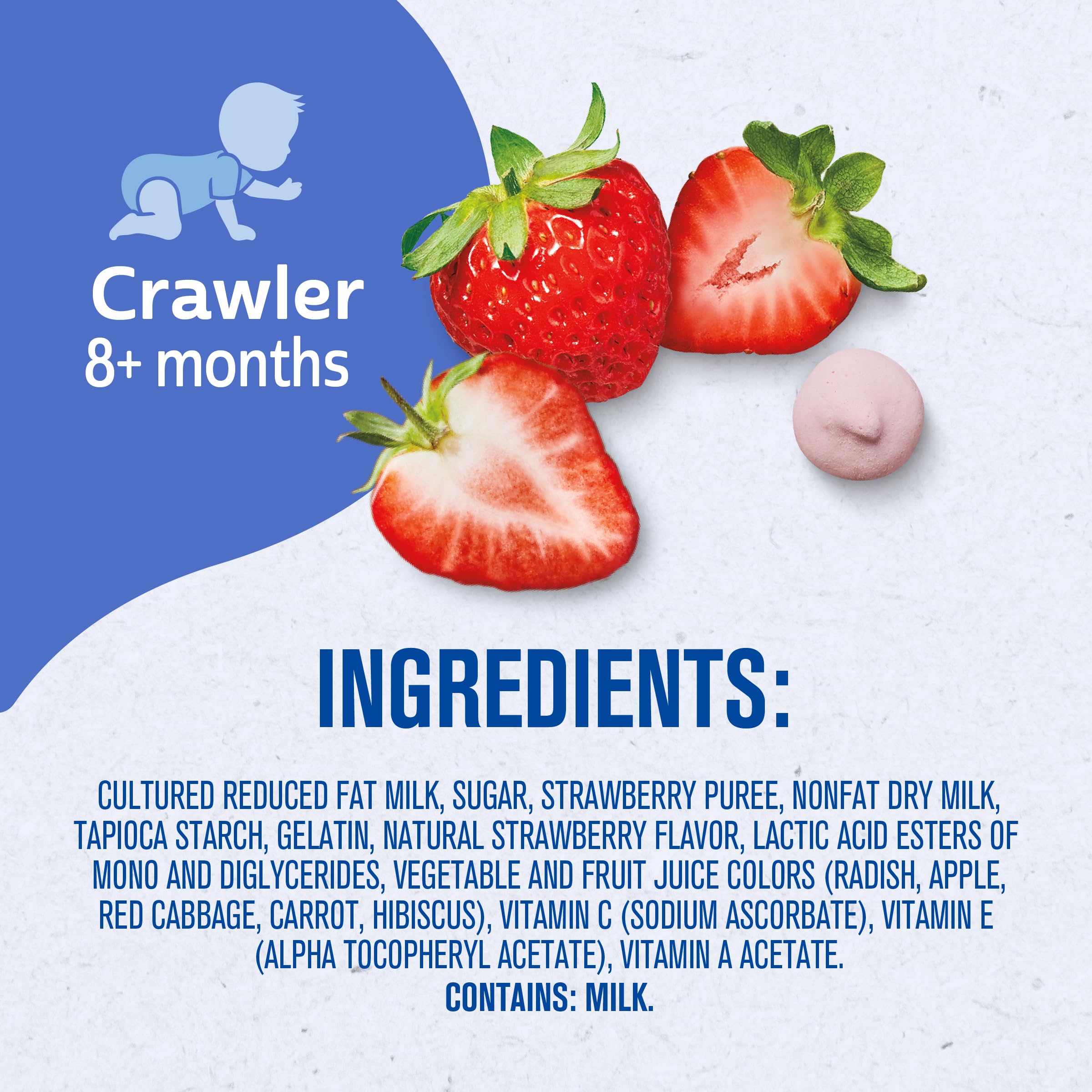 Gerber nutrition label close-up showing calcium and ingredient details
