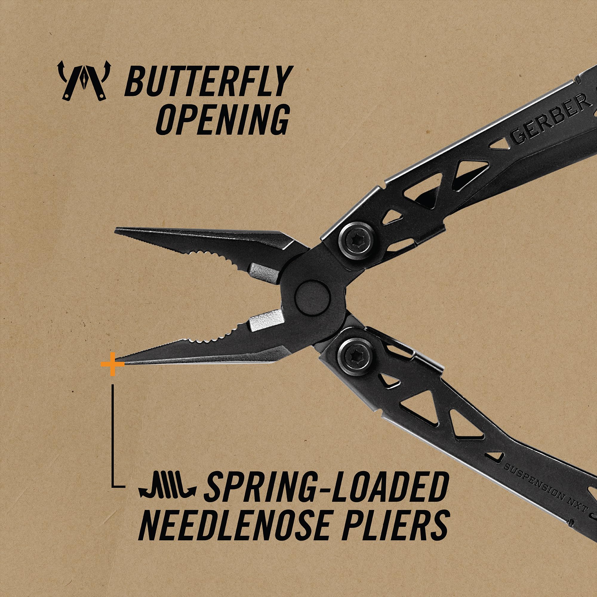 Gerber blade detail with partial serration for versatile cutting and durability