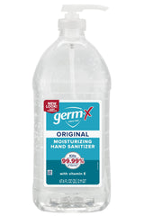 Germ-X 67.4 oz pump bottle front view showing bulk size and label benefit