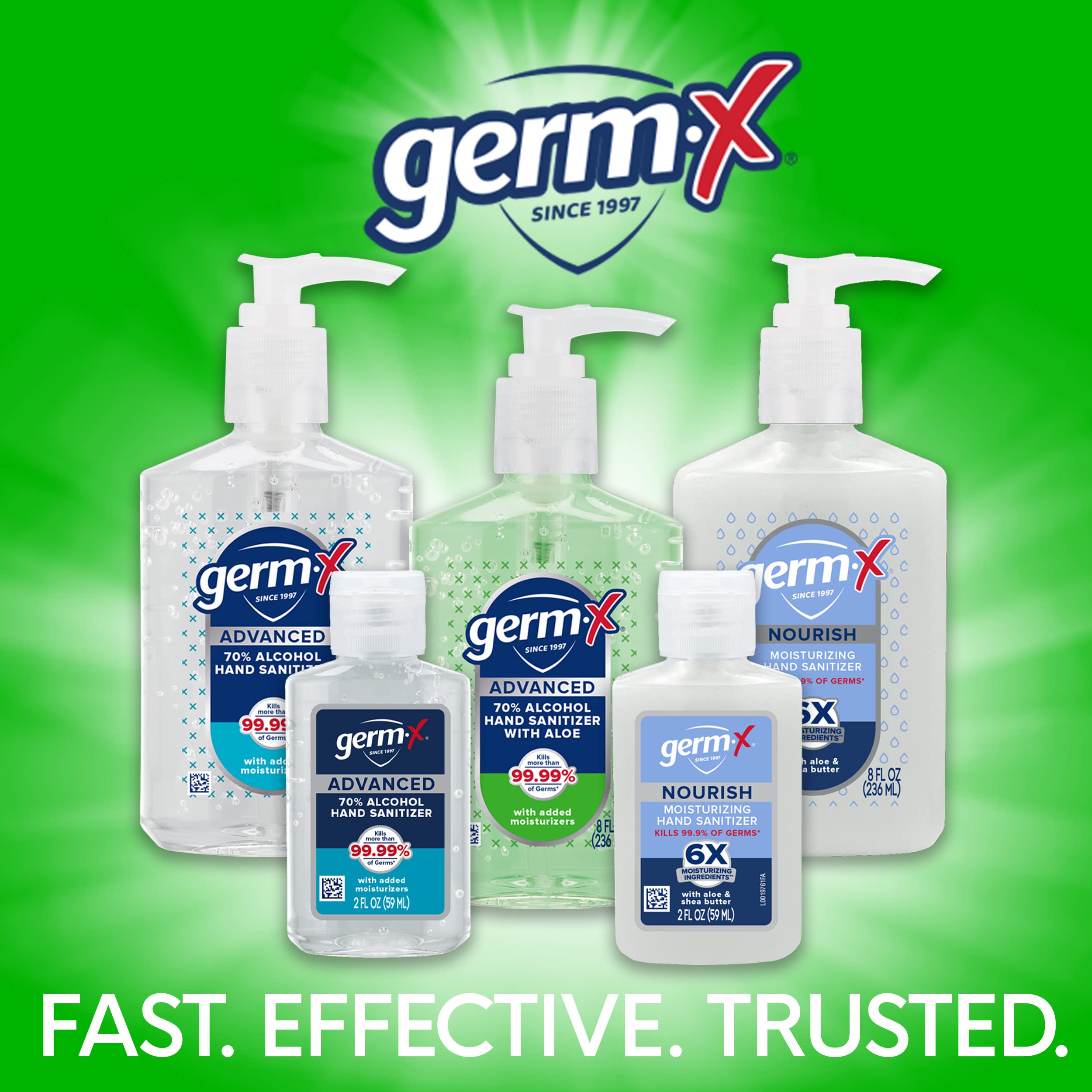 Germ-X back label with ingredients and directions showing transparent formulation benefit