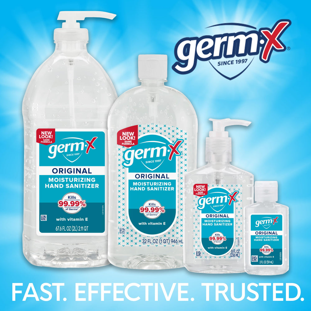 Germ-X pump bottle placed on office counter for shared area hygiene