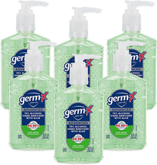 Germ-X front label on 8 fl oz pump bottle showing product and benefit