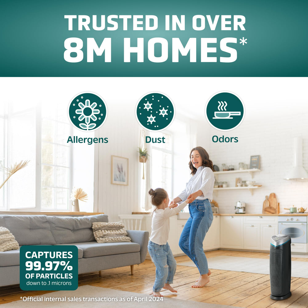 GermGuardian top control panel with three-speed settings for quiet nights
