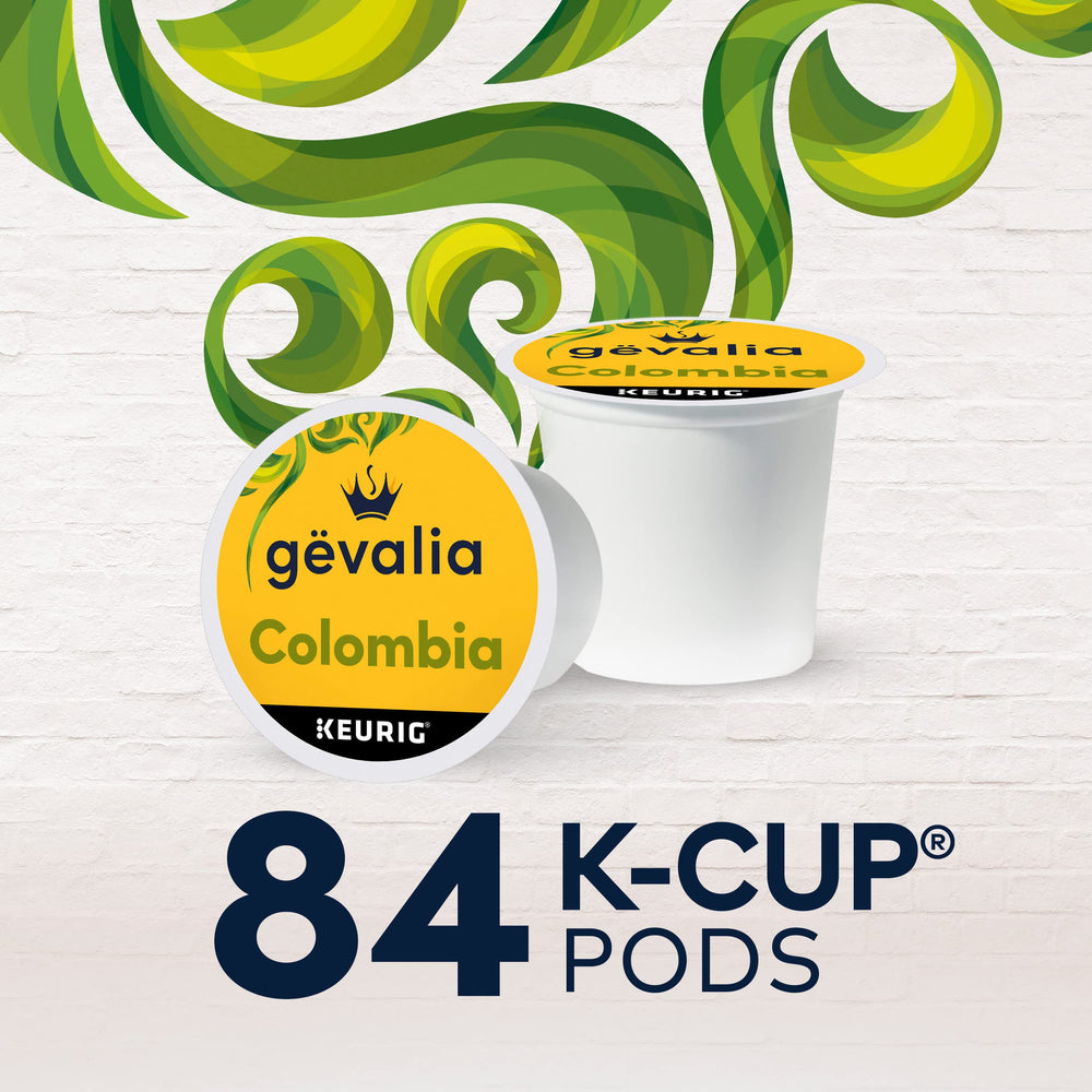 Gevalia K‑Cup next to a ruler showing compact single‑serve size