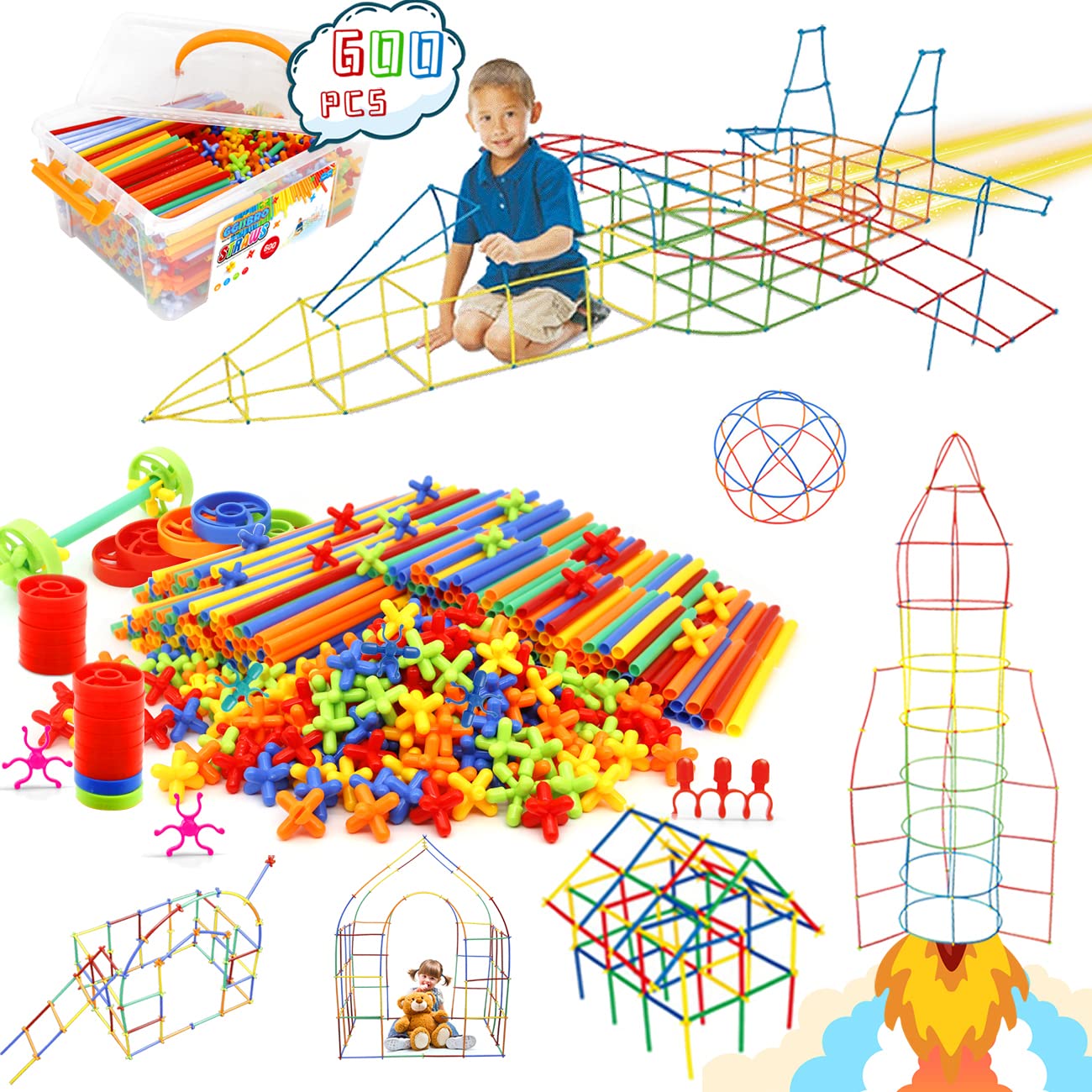 Ggiibro front packaging showing colorful 600pcs STEM set and benefits