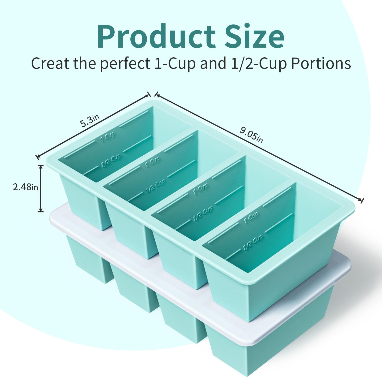 GGOW stacked trays inside freezer saving space and protecting frozen portions