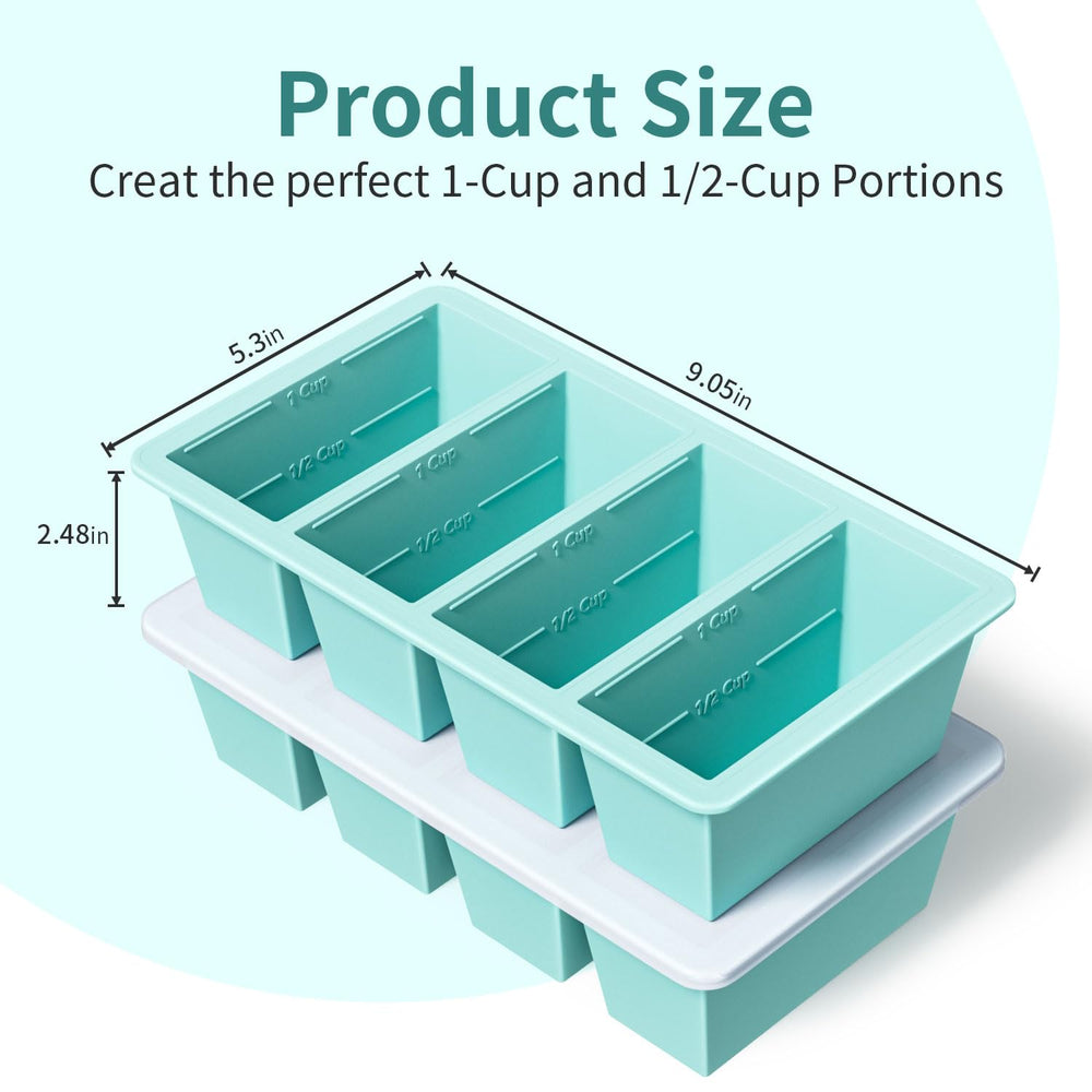 GGOW stacked trays inside freezer saving space and protecting frozen portions