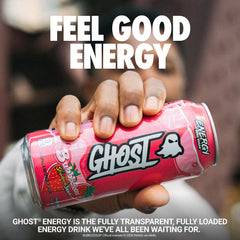 GHOST pouring Bubblicious Strawberry Splash into glass for refreshing taste