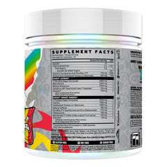 GHOST Legend powder close-up texture view highlighting mixability and vibrant Sour Strips color
