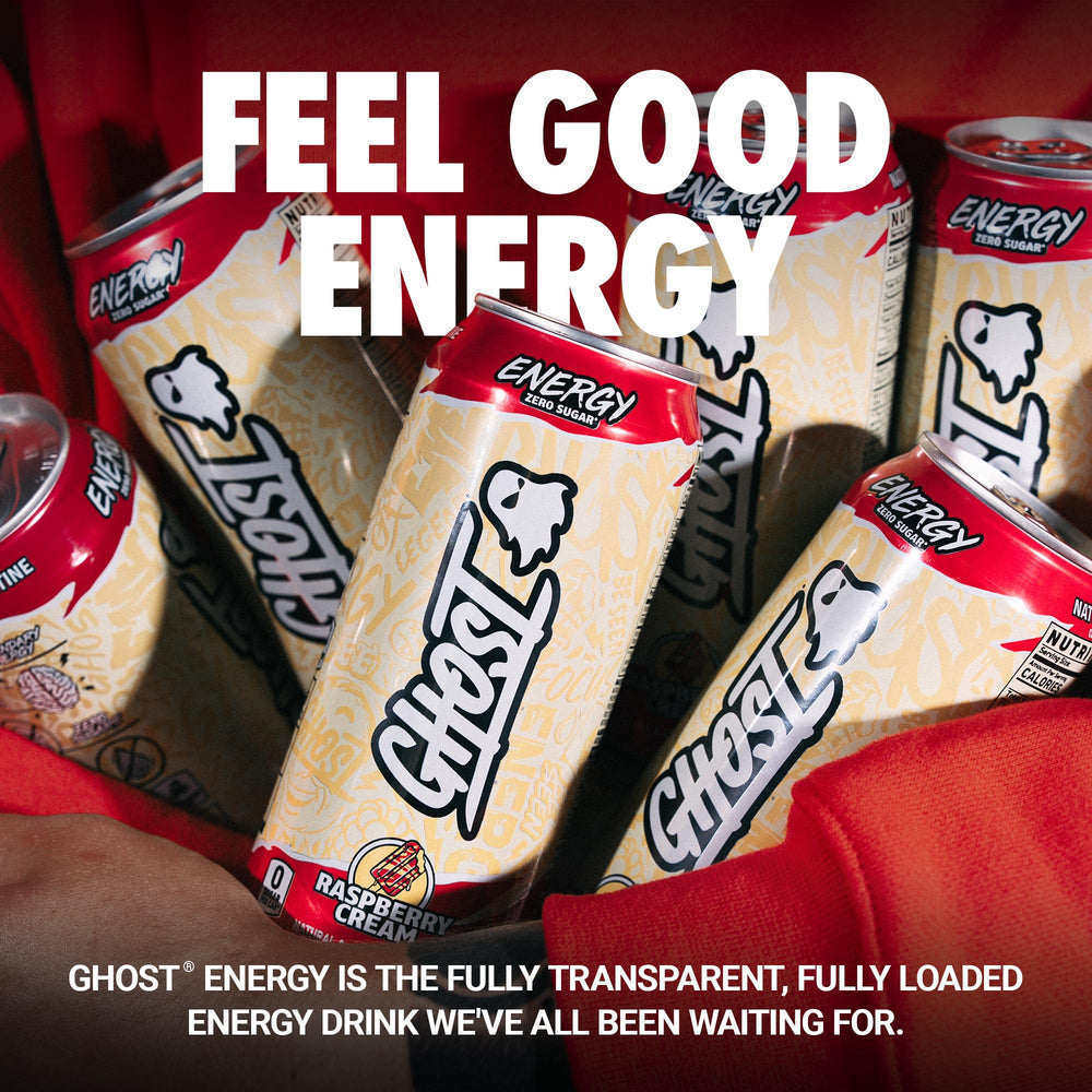 GHOST open 16oz can top view showing beverage and ready-to-drink convenience