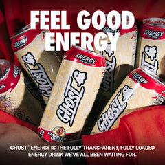 GHOST open 16oz can top view showing beverage and ready-to-drink convenience