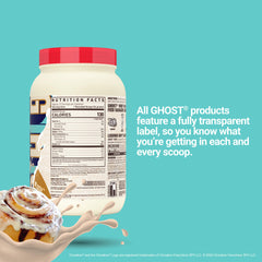 GHOST scoop with powder showing 25g protein portion clarity
