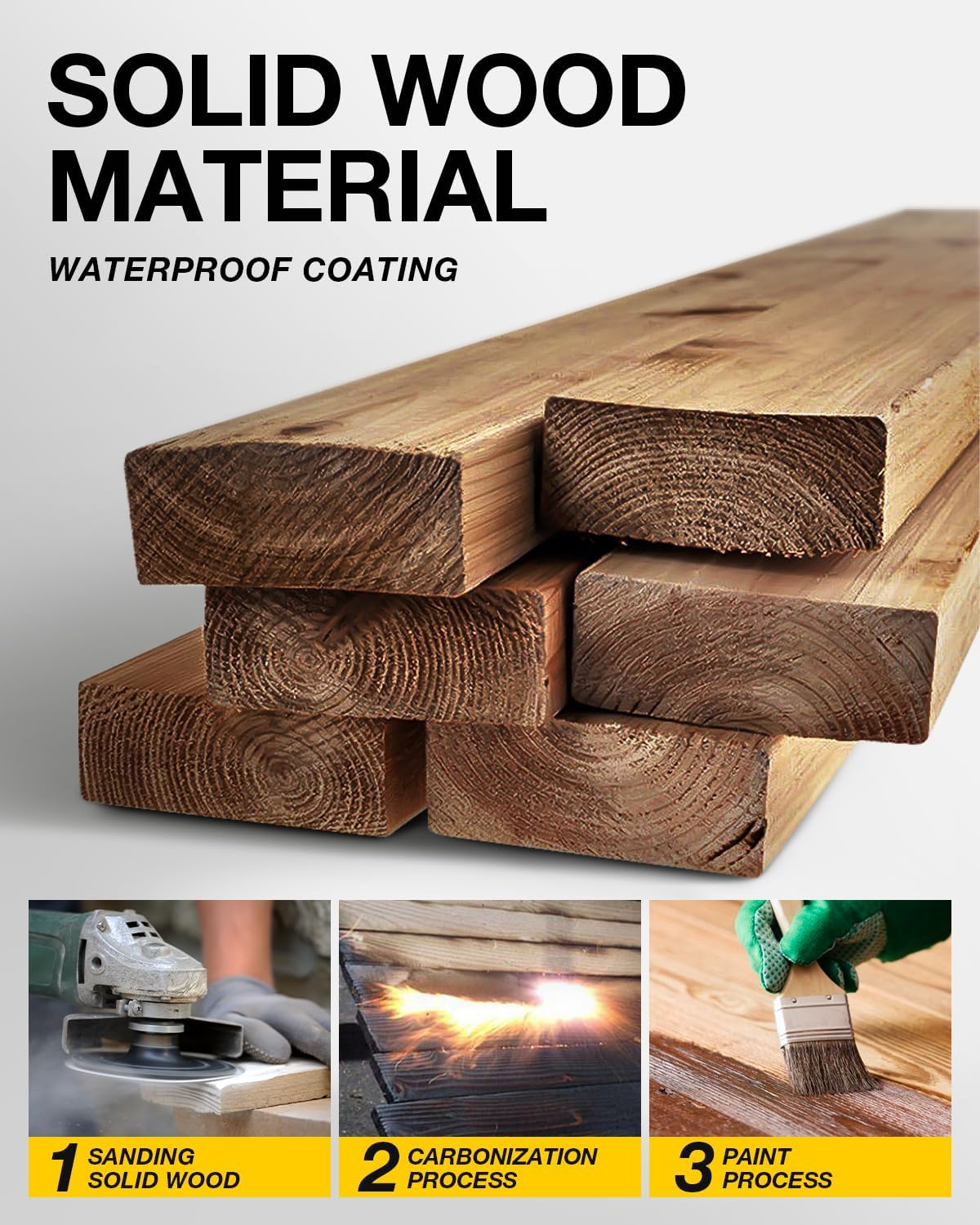 Ghosthorn close-up of hardwood grain and waterproof coating for durability