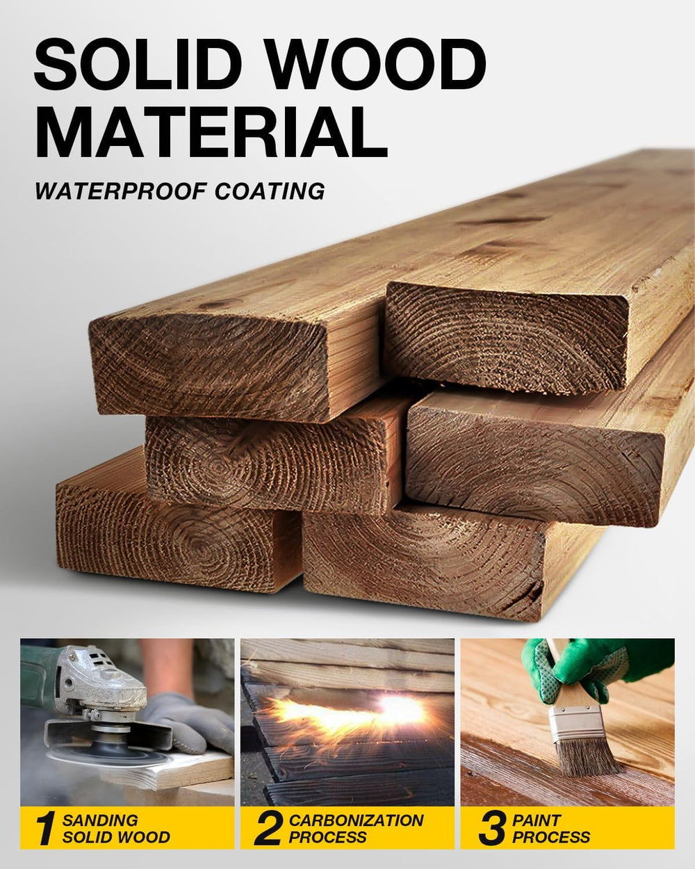 Ghosthorn close-up of hardwood grain and waterproof coating for durability