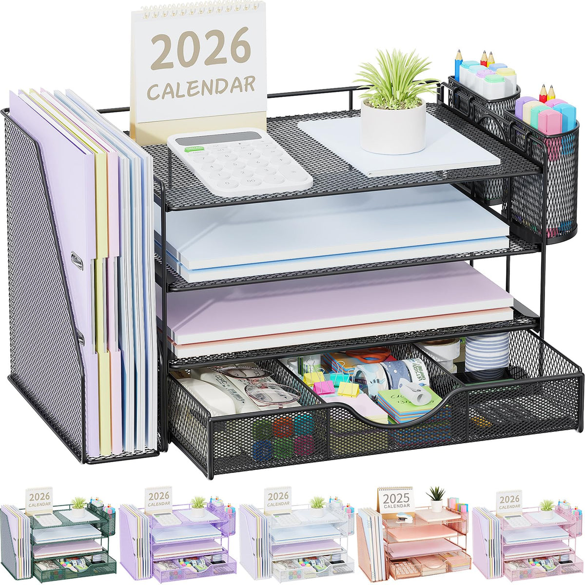 gianotter front view showing compact organizer saving desk space