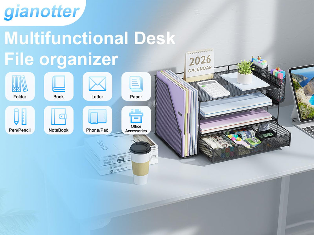 gianotter pen cups and sliding drawer keeping small items organized