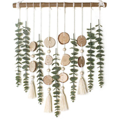 GIAUMA front view eucalyptus wall hanging adds cozy boho charm